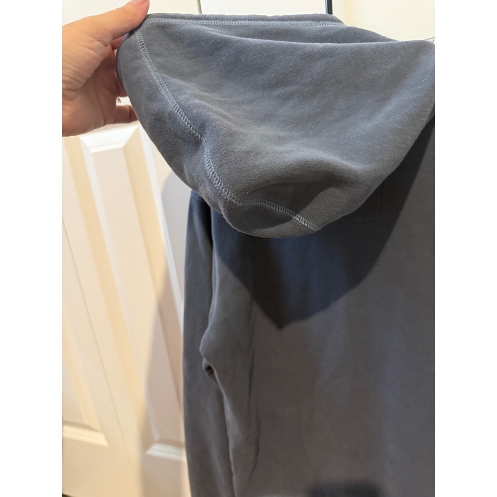 Life is Good Womens Hoodie Small Gray Teal Logo Pullover Sweatshirt Semi-Fitted - Picture 5 of 6